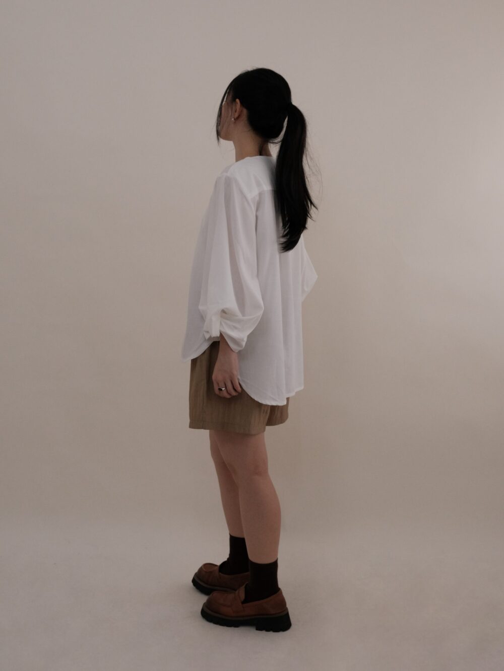 Twisted Sleeve Blouse in White - Image 3