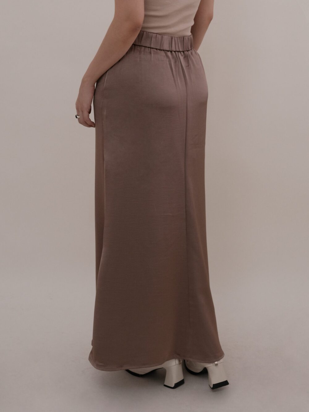 Satin Midi Skirt - 图片 4