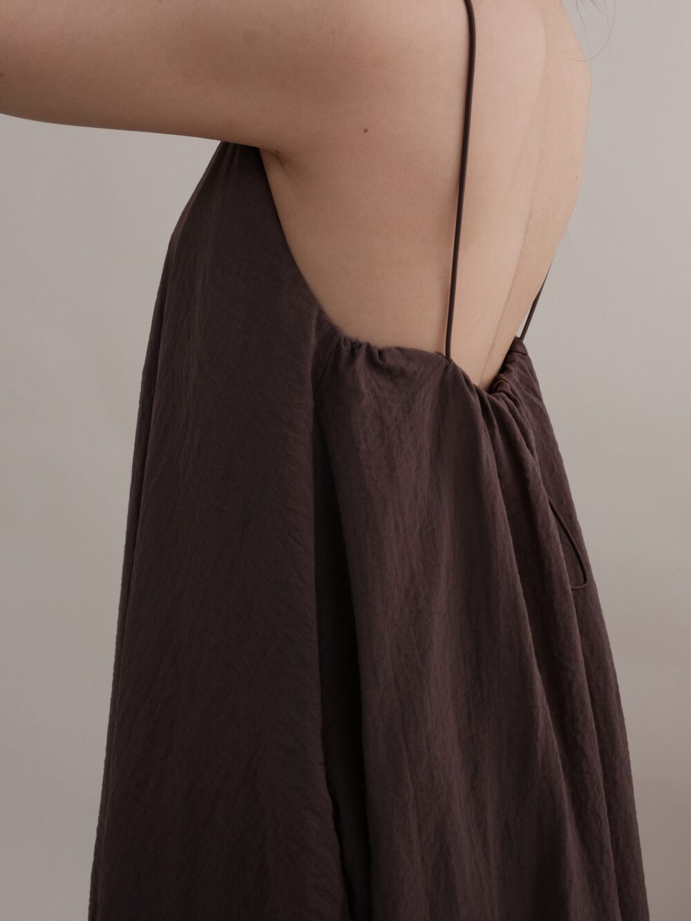 Breeze Maxi Dress in Taupe Brown - Image 2