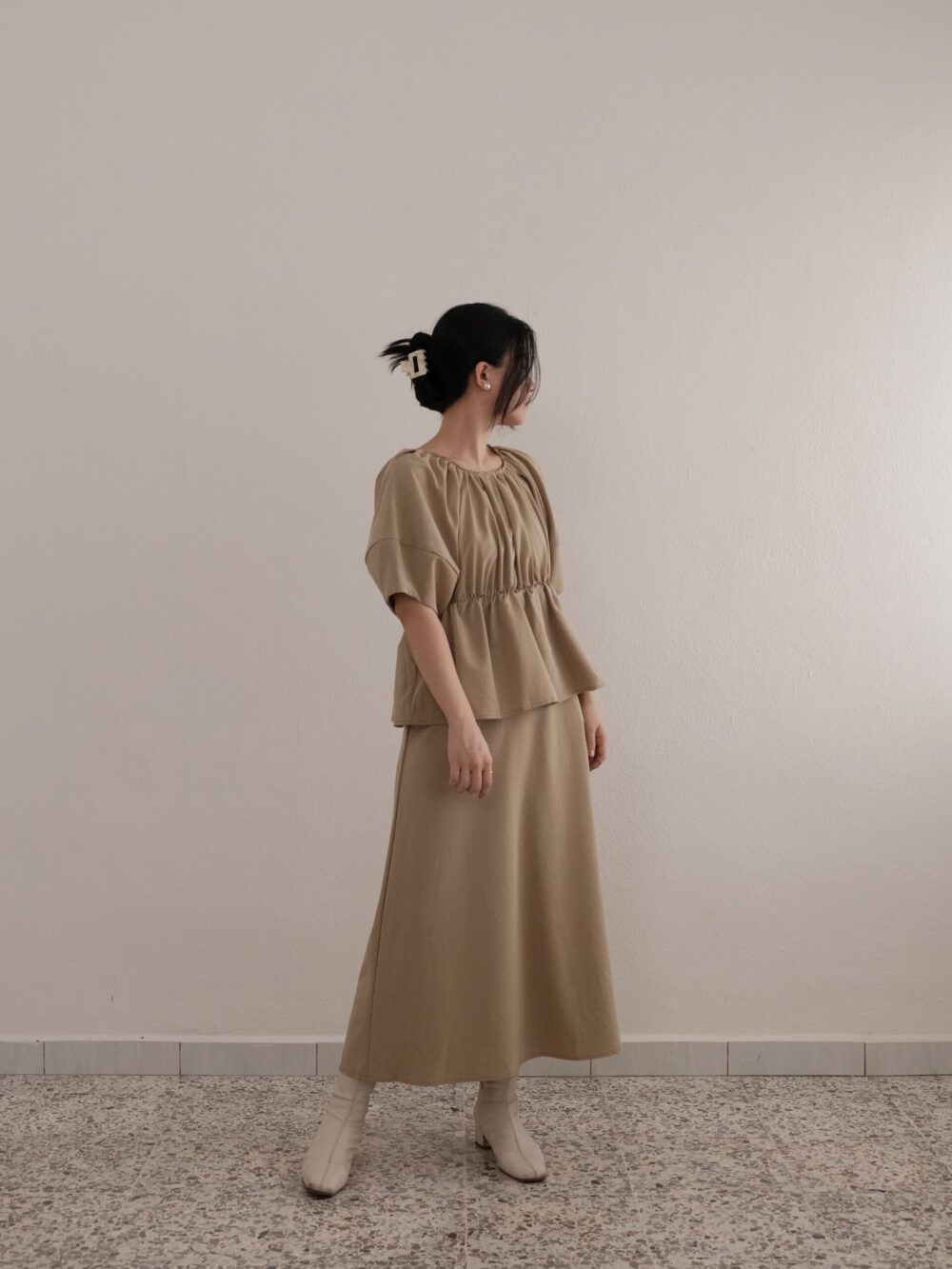Gathered Peplum Dress - Image 2