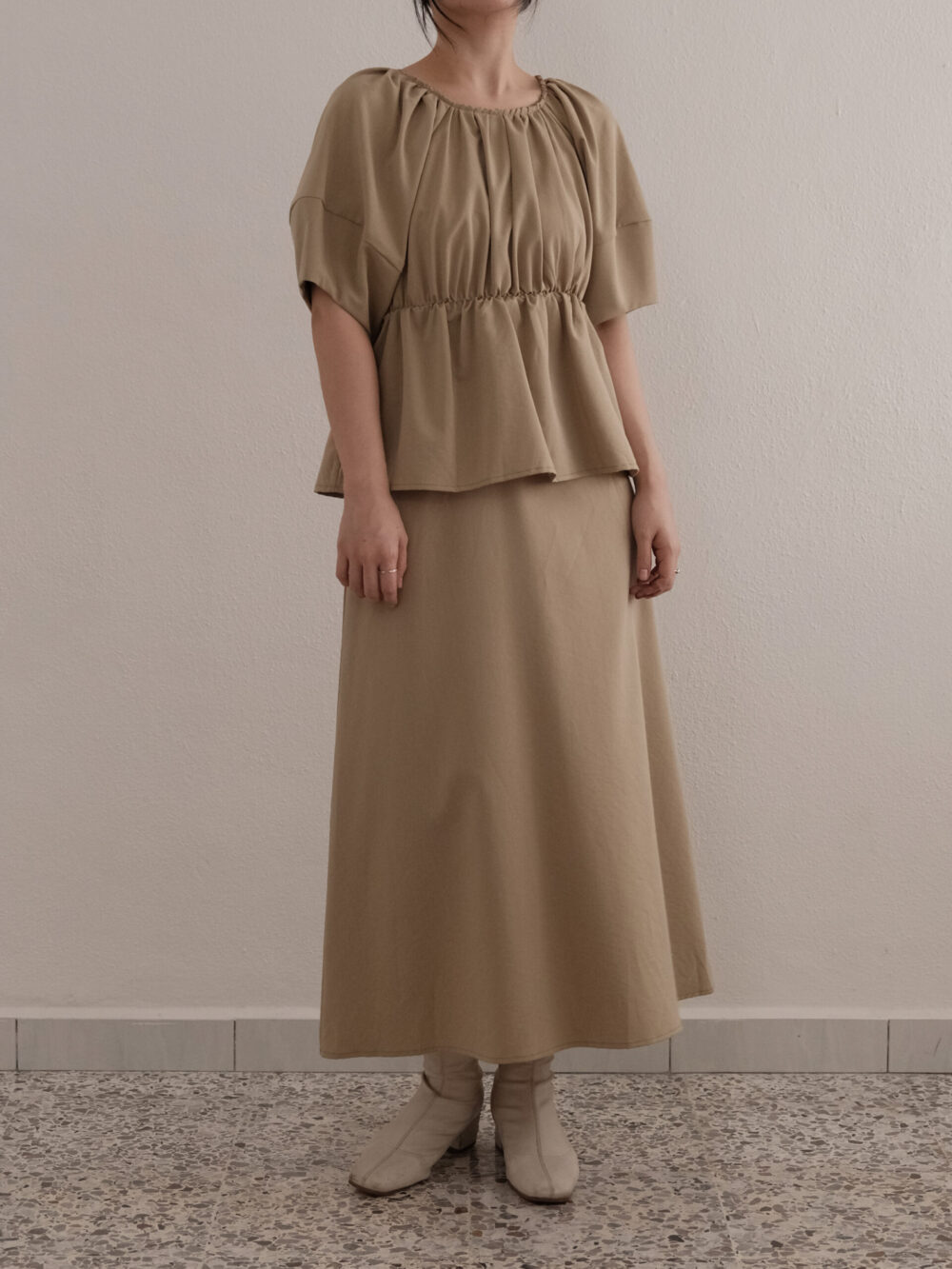 Gathered Peplum Dress