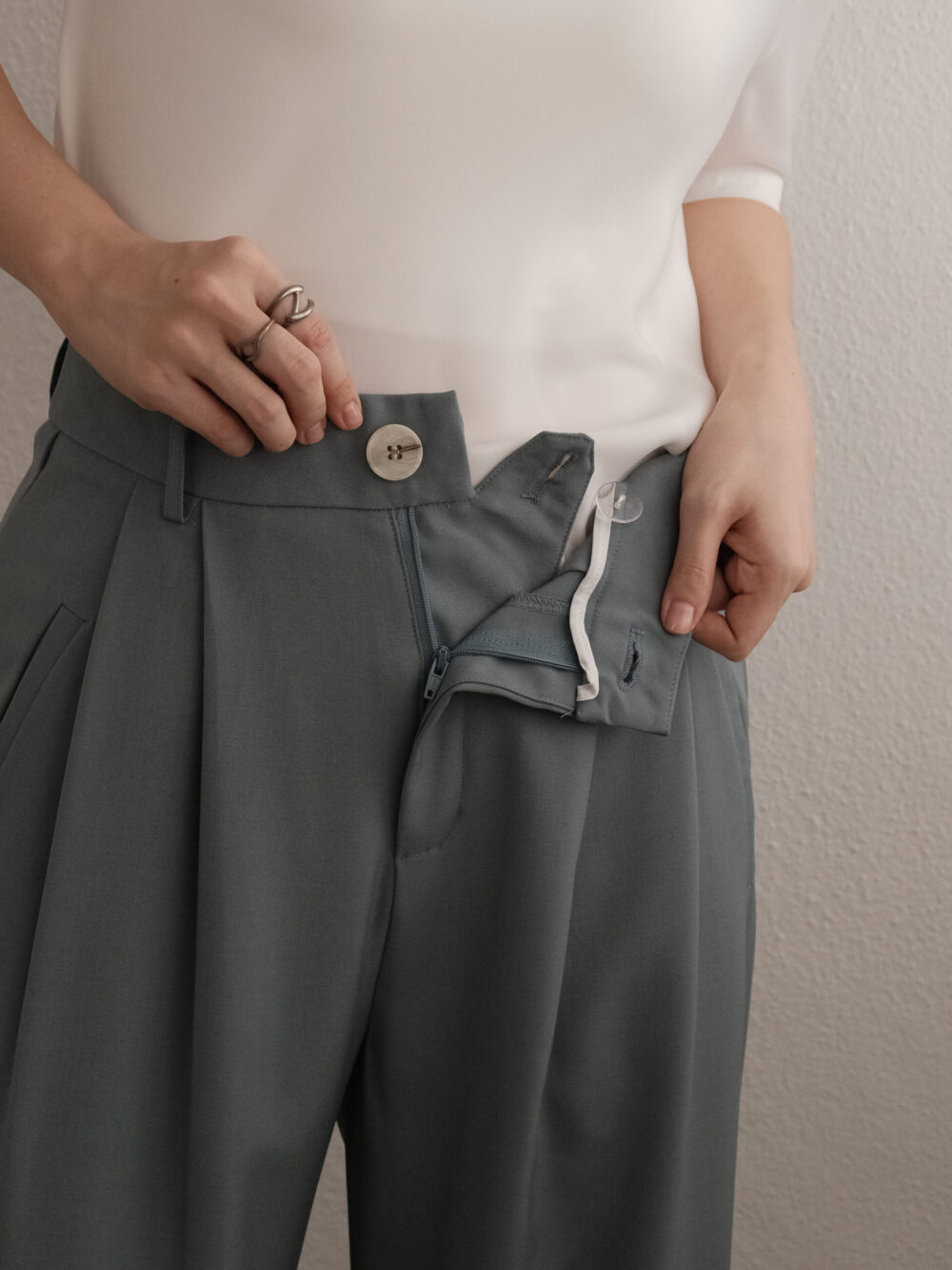 Turkish Blue Straight Pants - 图片 3