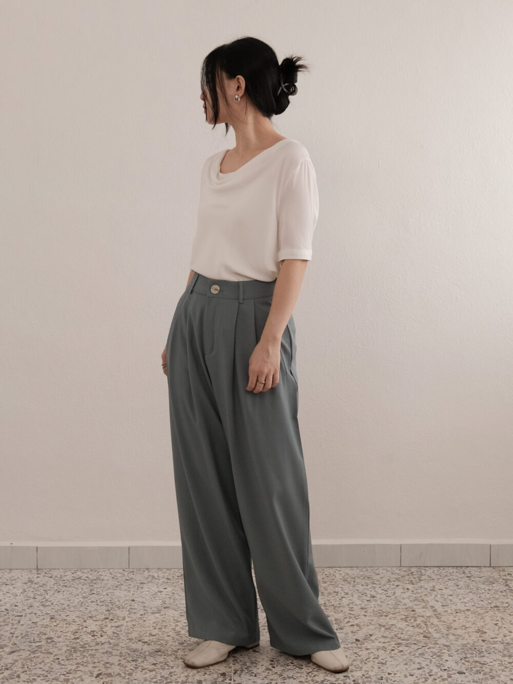 Turkish Blue Straight Pants - 图片 2
