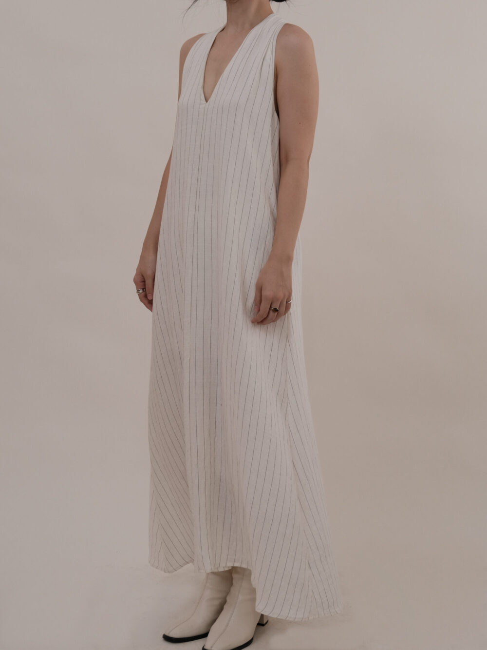 Stripe Halter Neck Maxi Dress - 图片 8