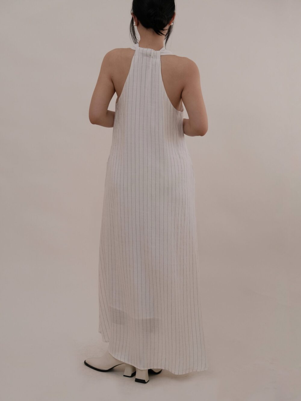 Stripe Halter Neck Maxi Dress - 图片 10