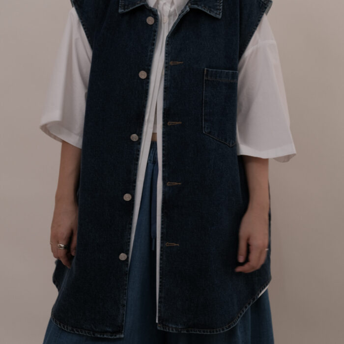 Denim Button Vest