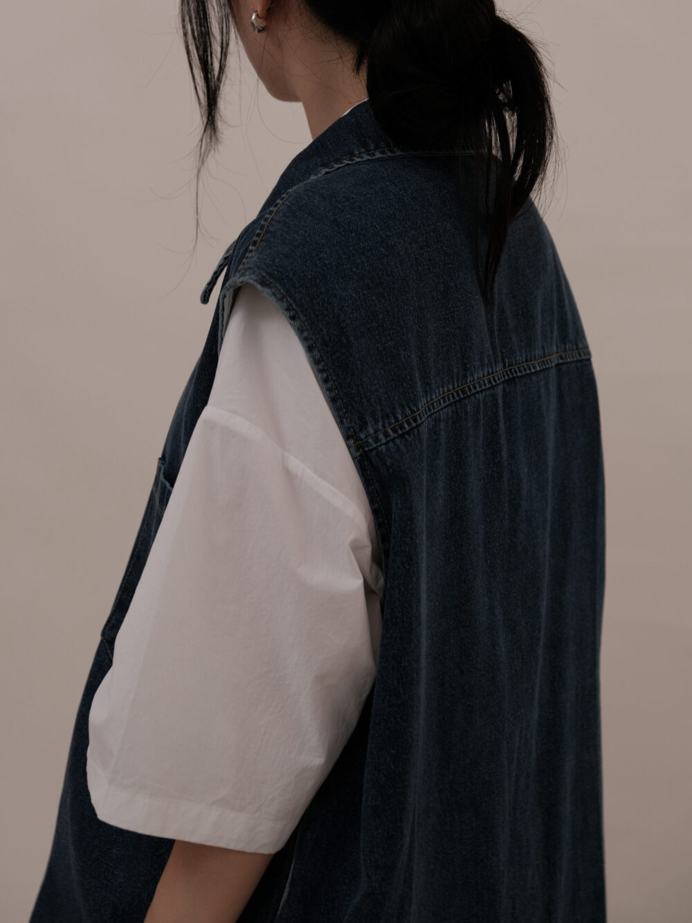 Denim Button Vest - 图片 4