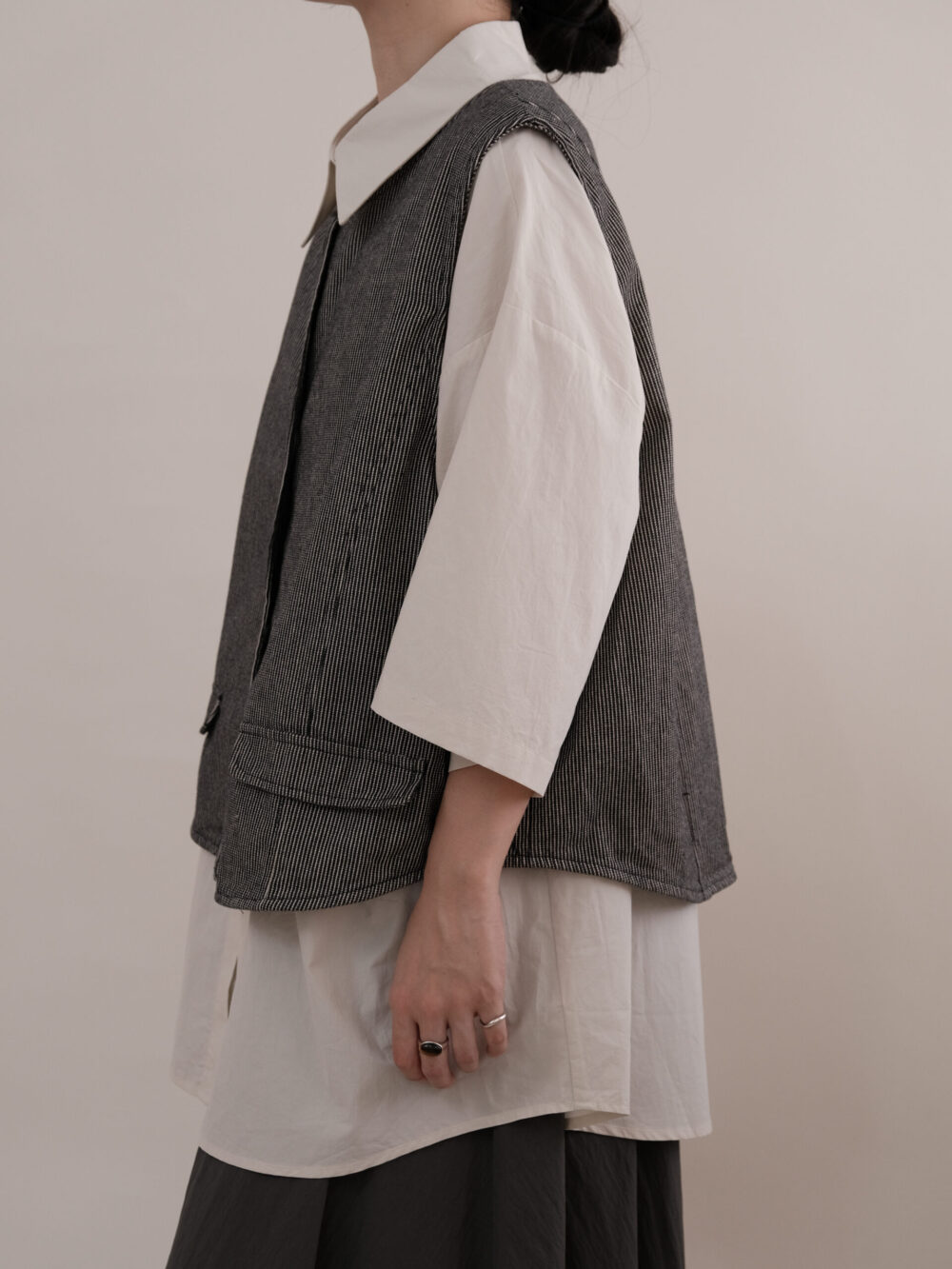 Stripe Button Vest - 图片 4