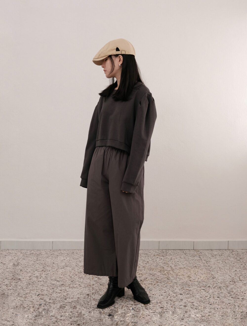 Puff Shoulder Crop Sweater - 图片 3