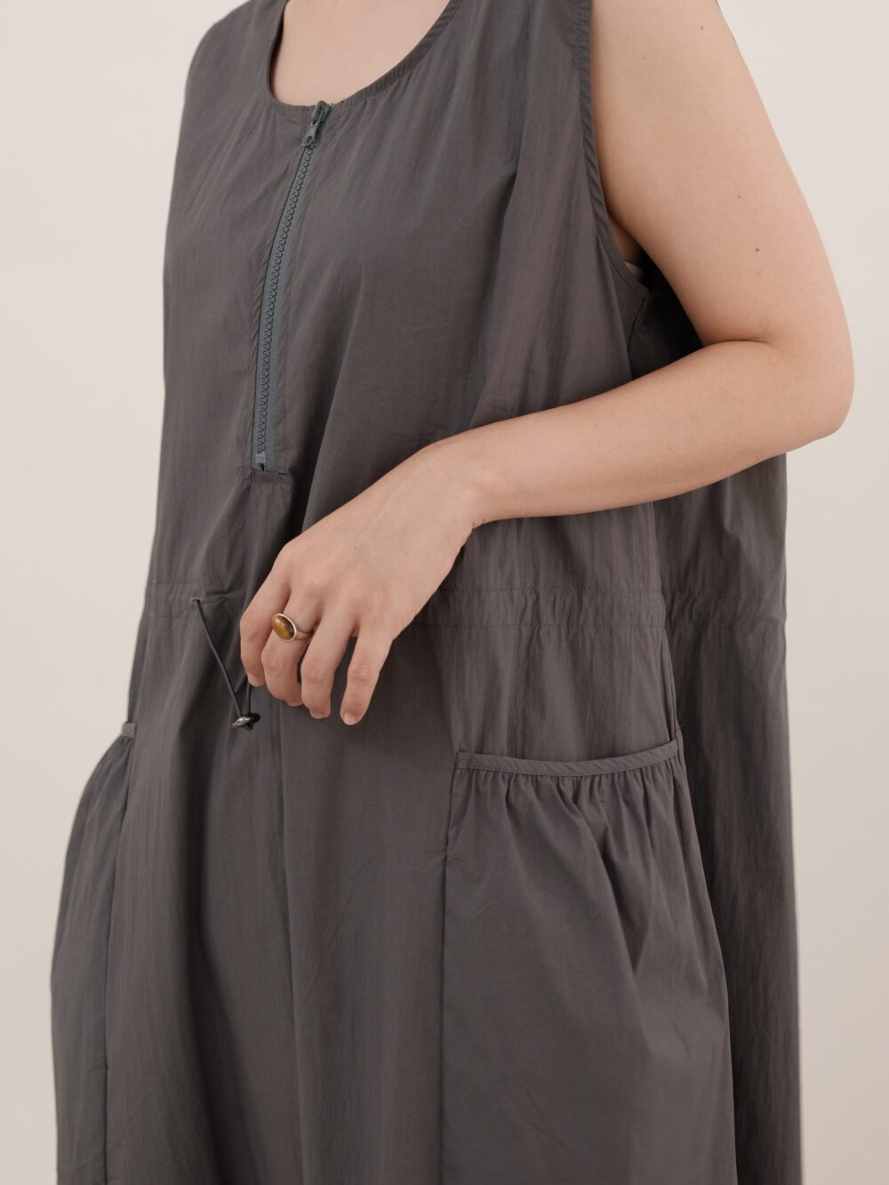 Dry-Easy Zipper Dress in Steel Grey - Image 3