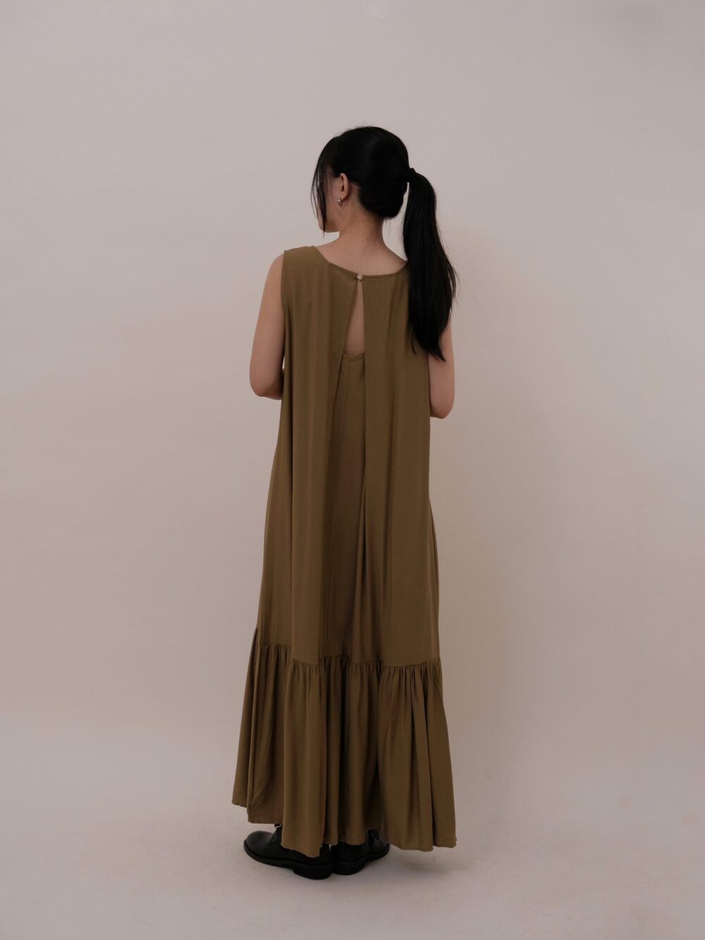 Open Back Rayon Dress - 图片 2