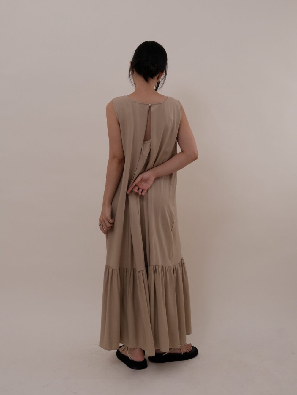 Open Back Rayon Dress - 图片 5