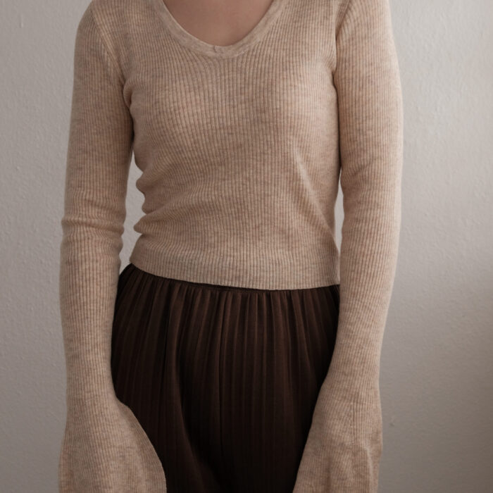 Bell Sleeve Knit Top