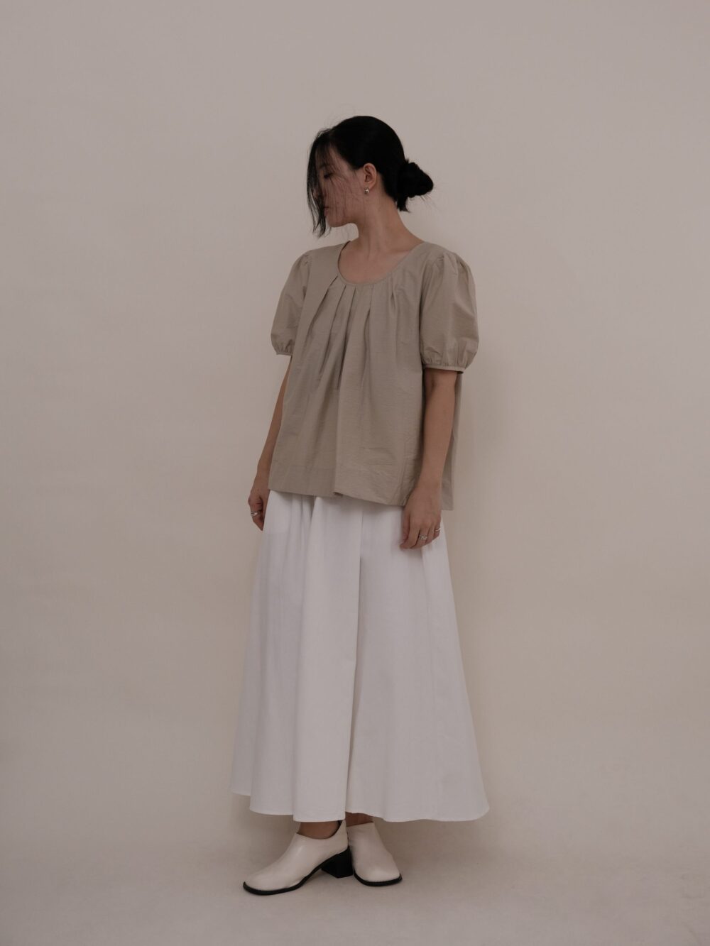 Open Back Short Sleeve Blouse - Image 3