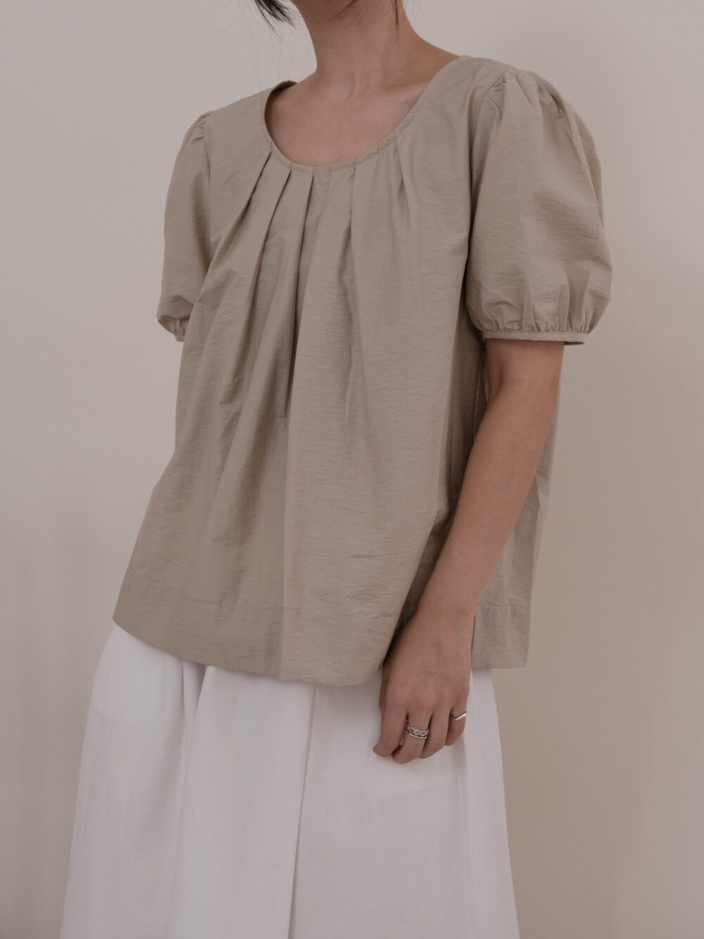 Open Back Short Sleeve Blouse