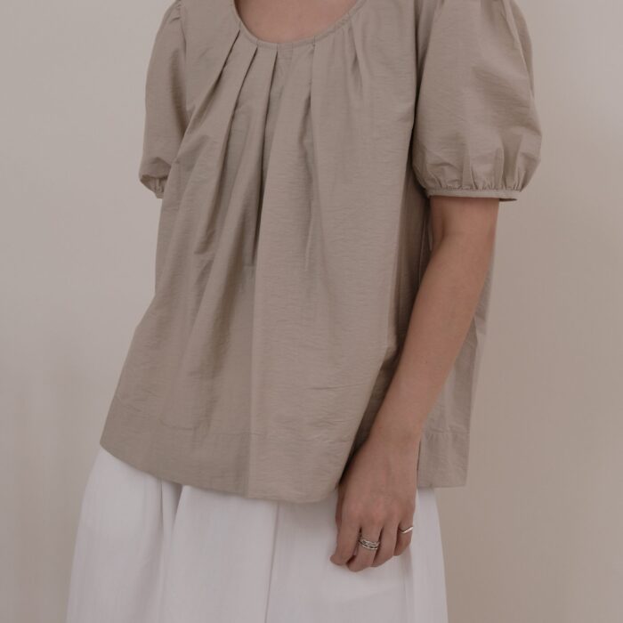 Open Back Short Sleeve Blouse