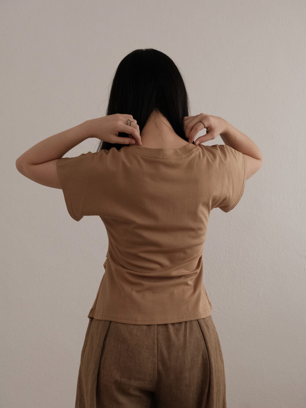 Gathered Waist Cotton Tee - 图片 4