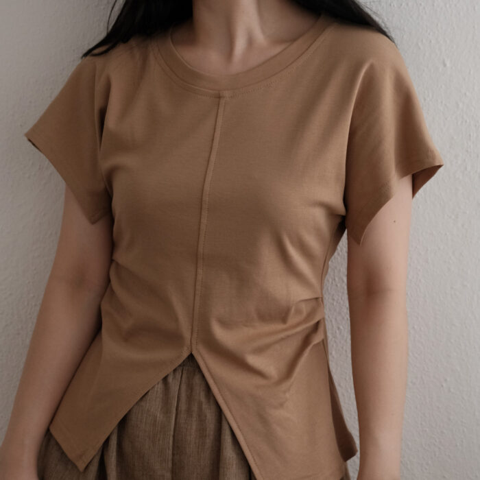 Gathered Waist Cotton Tee