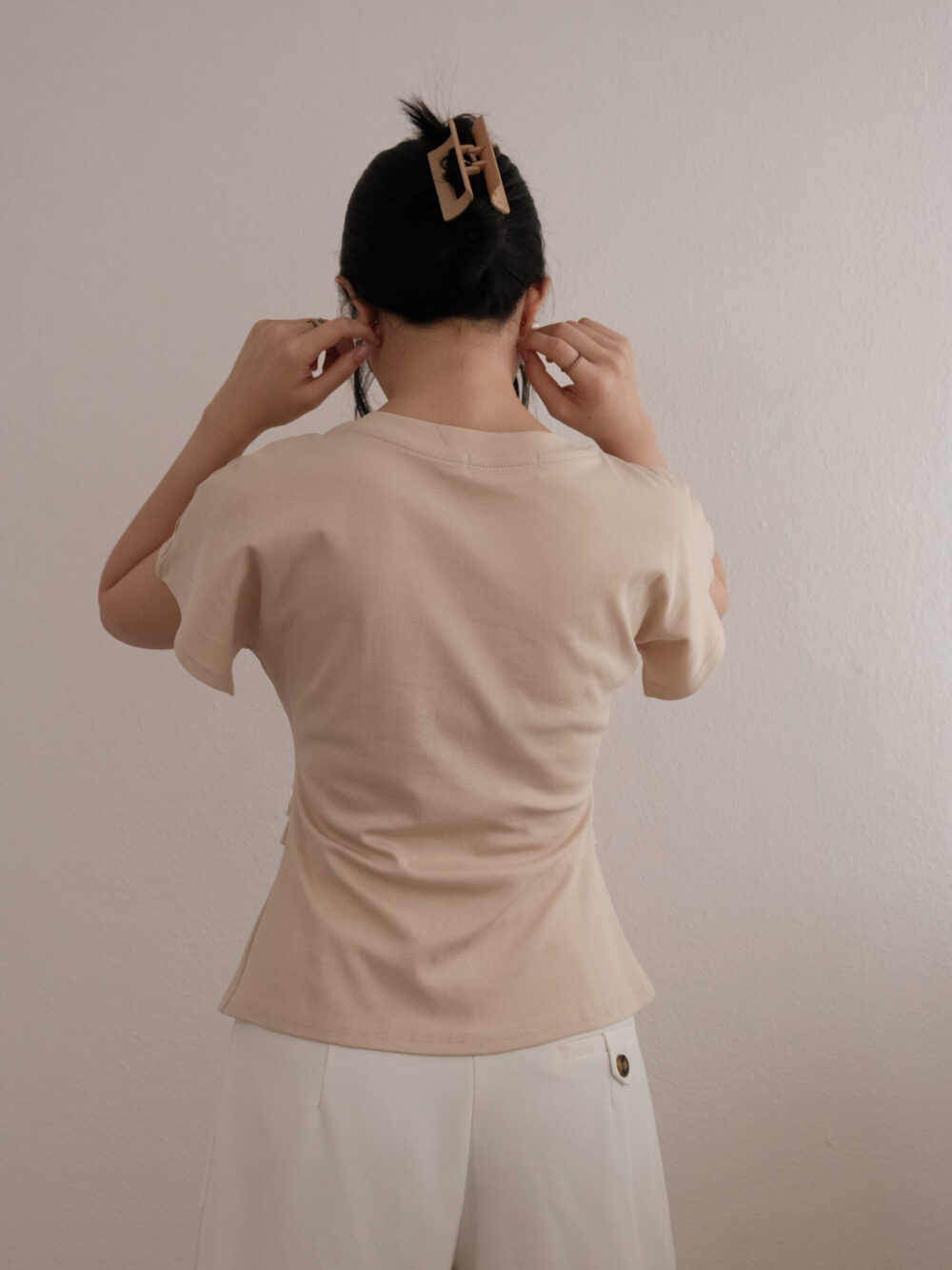 Gathered Waist Cotton Tee - 图片 6