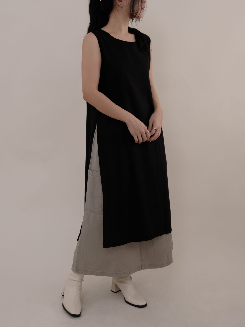 Cotton Side Slit Dress - Image 2