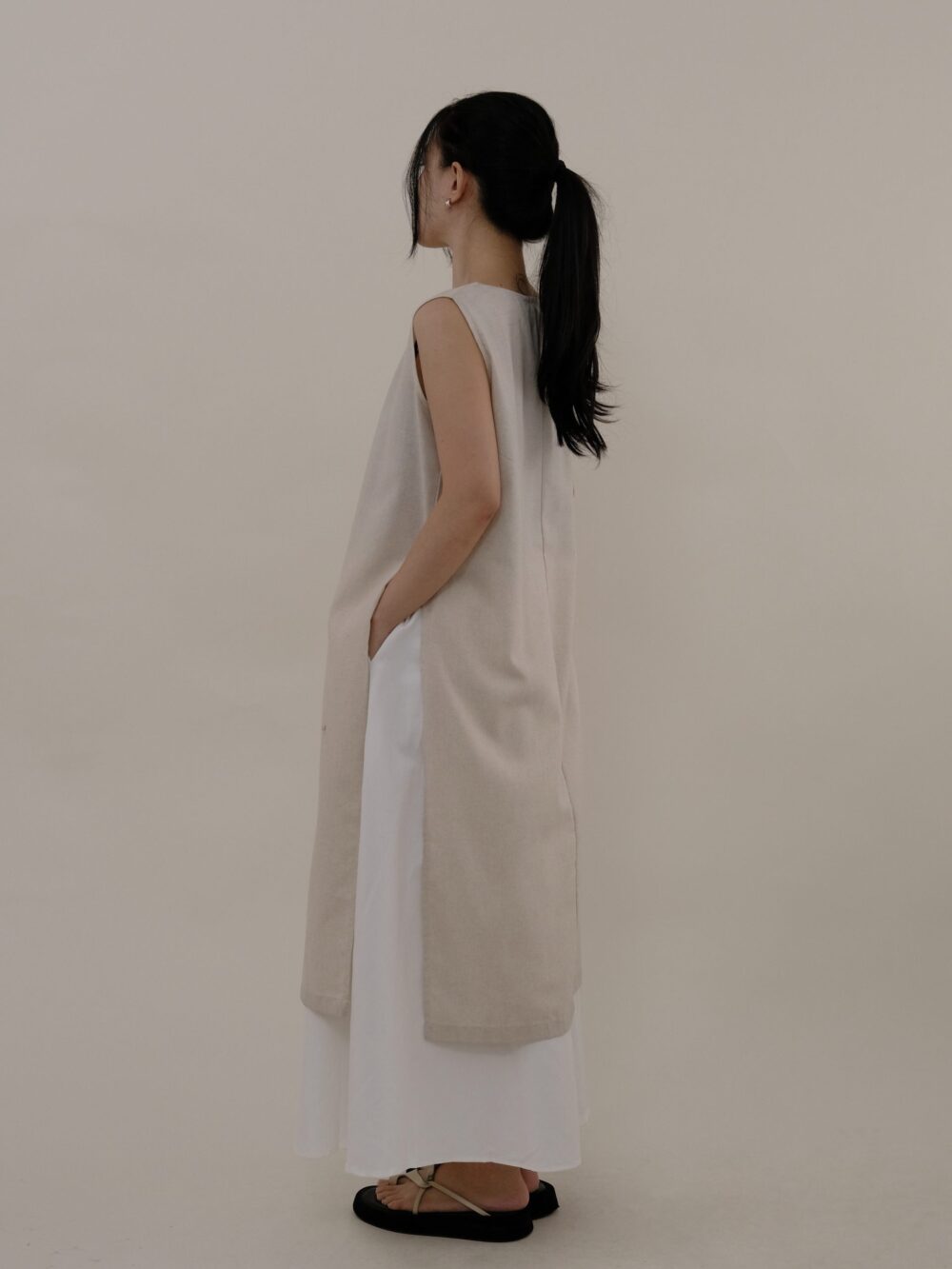 Cotton Side Slit Dress - Image 3