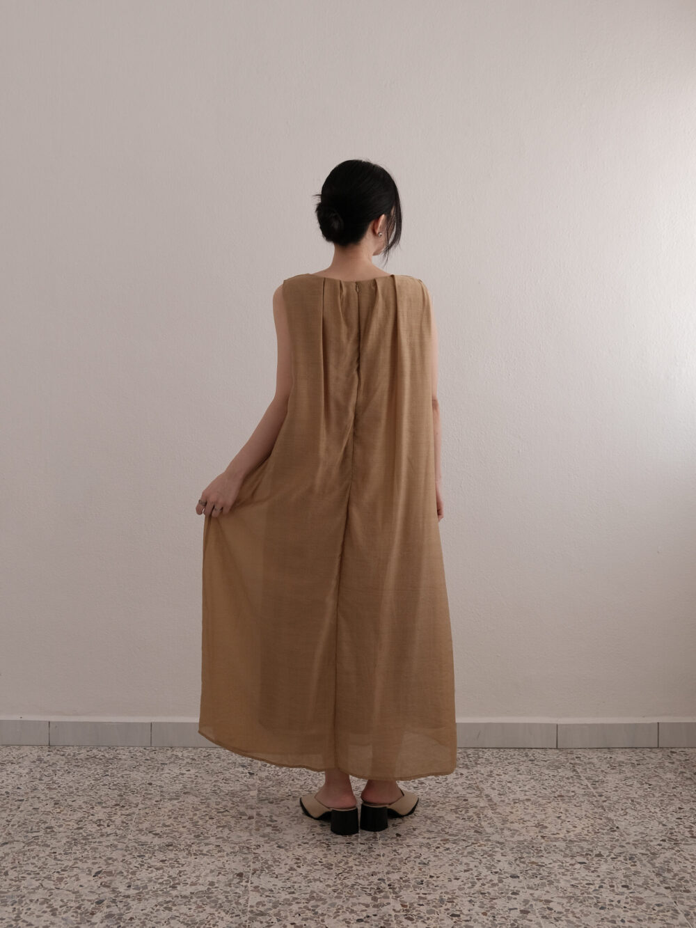 Tencel Pleated Sleeveless Dress - 图片 2