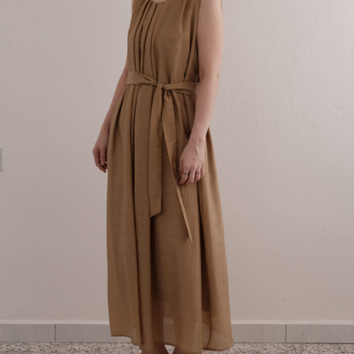Tencel Pleated Sleeveless Dress