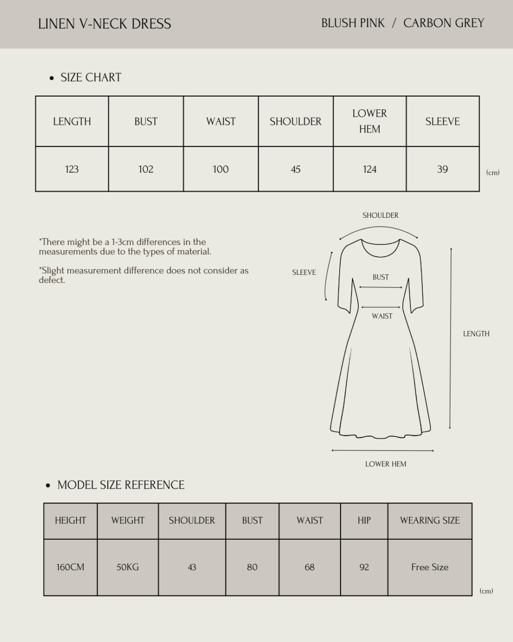 Linen V-Neck Dress in Carbon Grey - 图片 4