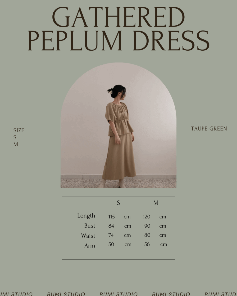 Gathered Peplum Dress - Image 6